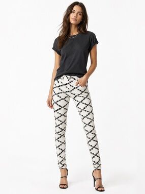 🖤 Isabel Marant Black & White Geometric Print Skinny Jeans | Size 2🖤